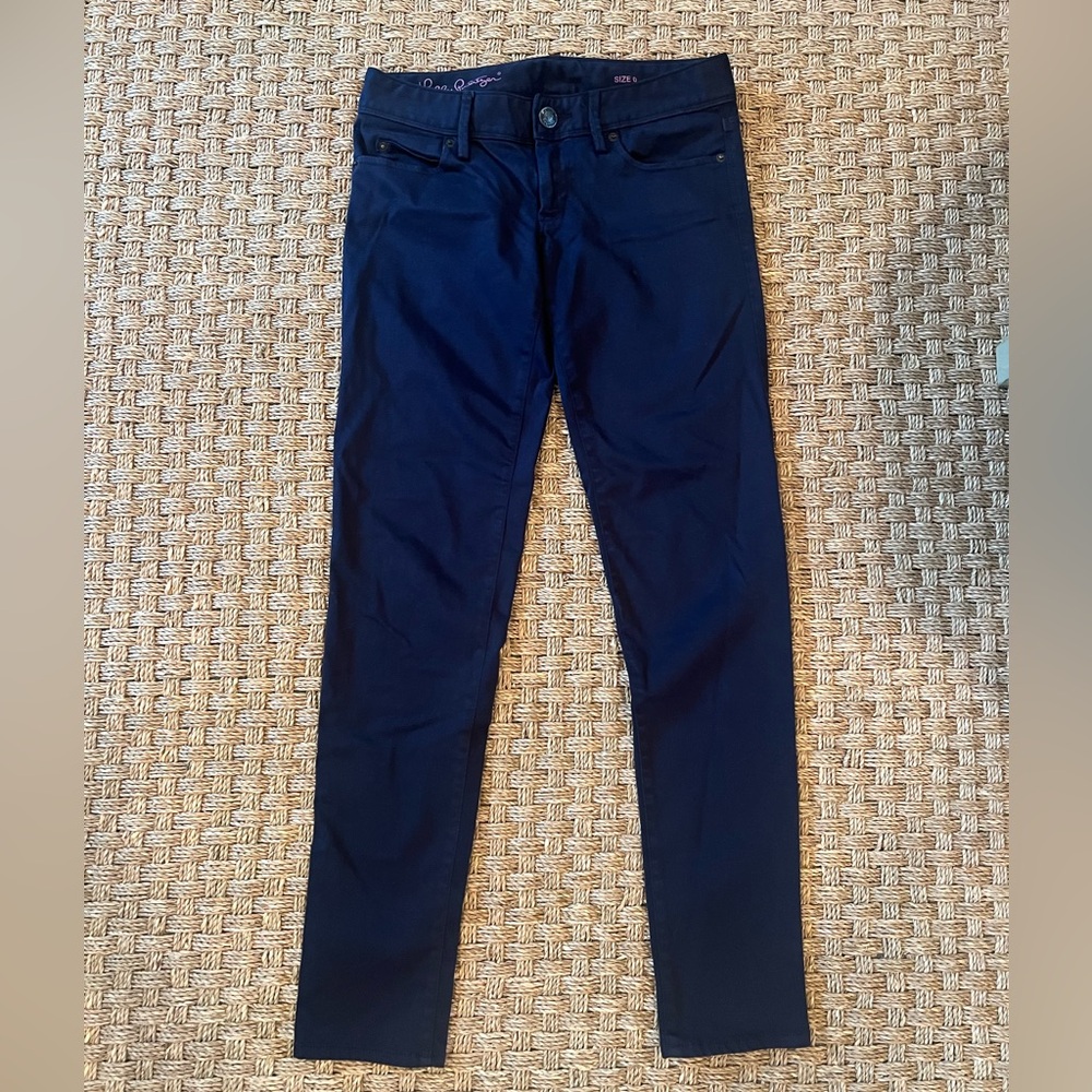 LILLY PULITZER Worth Skinny Pants Jeans Jegging Midnight Navy Blue Size 0